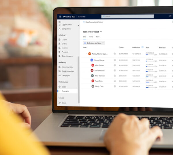 Dynamics 365 Sales Forecasting screenshot on a monitor