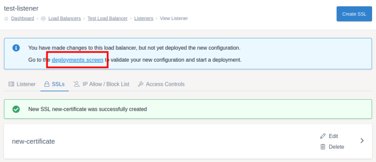 Create SSL Success