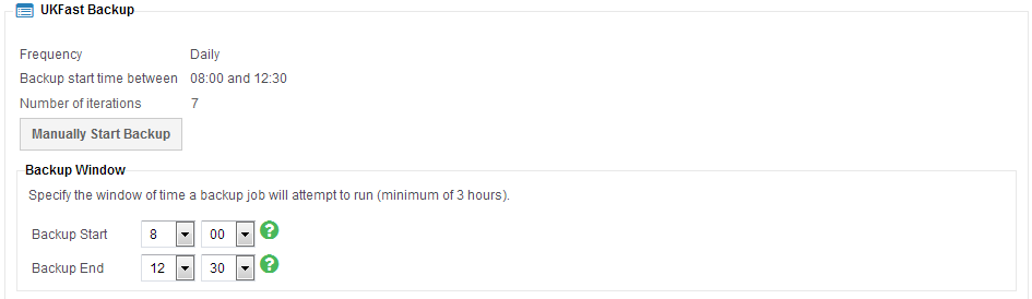 backup schedule options