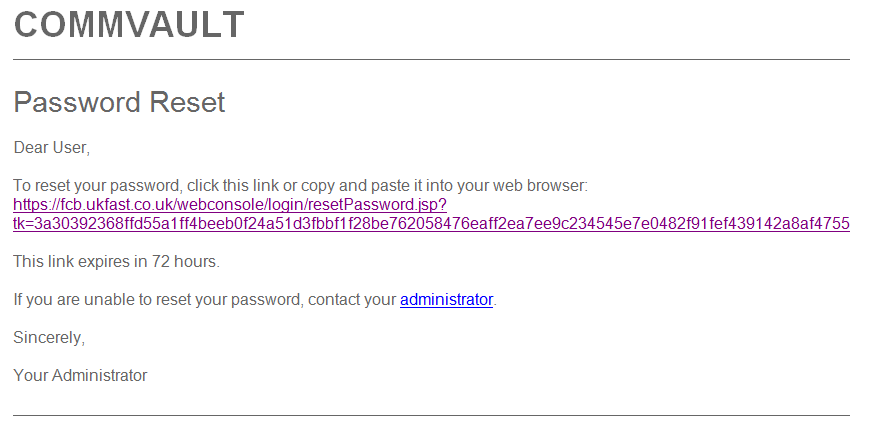 reset password